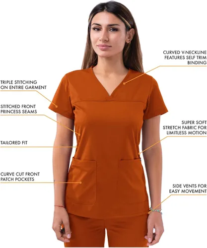 Miniatura 3 de Adar Pro - Ropa quirúrgica para mujer, camisa con cuello en V