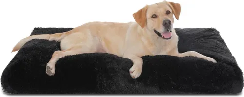Miniatura 12 de Bedfolks Cama Impermeable para Jaula de Perro, Cama de Felpa para Perros con Funda Lavable Extraíble, Almohadón de Jaula de Perro de Piel Sintética