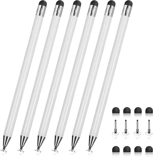 Miniatura 11 de Stylus Negro 6 Piezas, Lápiz Stylus de Metal 2 en 1 para Pantalla Táctil, Puntas de Goma de Alta Precisión y Sensibilidad, Compatible con iPhone