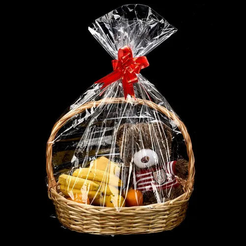 Tatuo 6 bolsas de celofán extra grandes para cestas de regalo de 35 x 57 pulgadas, bolsas de regalo de celofán de plástico para Pascua, bodas,