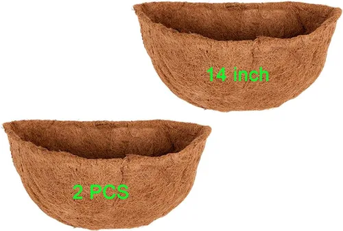 Miniatura 8 de 1 forros de coco de 18 pulgadas para macetas semicirculares, medio círculo, fibra de coco de repuesto para cestas colgantes de pared, 1 unidad