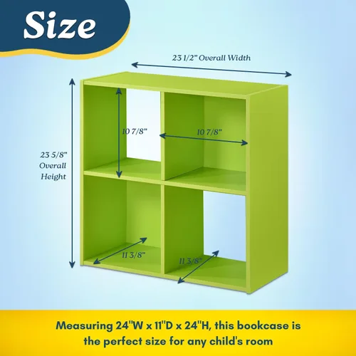 Miniatura 2 de Kings Brand Jermine - Organizador de almacenamiento de 4 cubos, 2 estantes abiertos y 2 cerrados de madera para dormitorio, sala de juegos, escuela