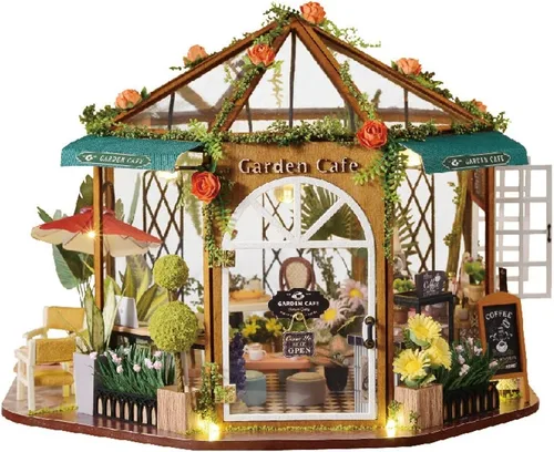 Miniture House - Juego de miniture de té 3D, hecho a mano, rompecabezas creativo, casa de juguetes para adultos y niños
