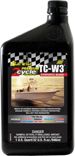 Miniatura 5 de STAR BRITE Aceite de motor prémium de 2 ciclos TC-W3, mezcla sintética de alta calidad para todos los motores fueraborda de 2 tiempos, embarcaciones