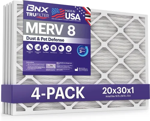 Miniatura 17 de BNX TruFilter - Filtro de aire MERV 8 de 16 x 25 x 1 pulgadas (paquete de 12) – Fabricado en Estados Unidos – Protección contra el polvo