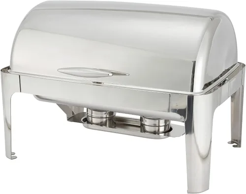 Miniatura 4 de Winco Madison - Chafer de acero inoxidable con tapa enrollable, 6 cuartos de galón