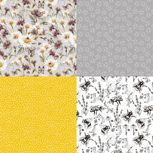 Miniatura 2 de Bloc de recortes de flores de abeja de miel, 24 hojas de 6 x 6 pulgadas, hojas de manualidades de un solo lado para hacer tarjetas, diarios