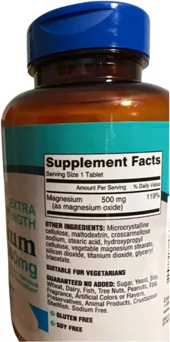 Miniatura 4 de Magnesio extra fuerte 500 mg, 120 tabletas