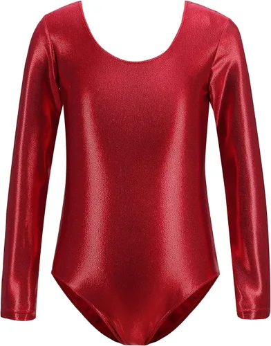 Miniatura 15 de AFAVOM Leotardos de gimnasia para niñas, leotardos de manga larga para niñas, brillantes y brillantes, para gimnasia, traje de ballet y danza
