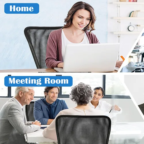 Miniatura 5 de Silla de oficina ergonómica para computadora con lumbar ajustable, silla de escritorio sin brazos, giratoria de malla giratoria con respaldo medio