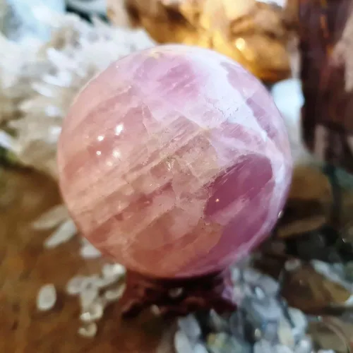 Miniatura 2 de Esfera de cristal rosa natural pulida de cuarzo rosa, de 5-6 cm / 1.97-2.36 pulgadas, bola de adivinación decorativa, esfera curativa, piedra