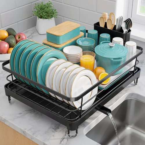 Miniatura 15 de Sakugi - Estante extensible para secar platos sobre el fregadero con escurridor de platos, organización del fregadero y elementos esenciales