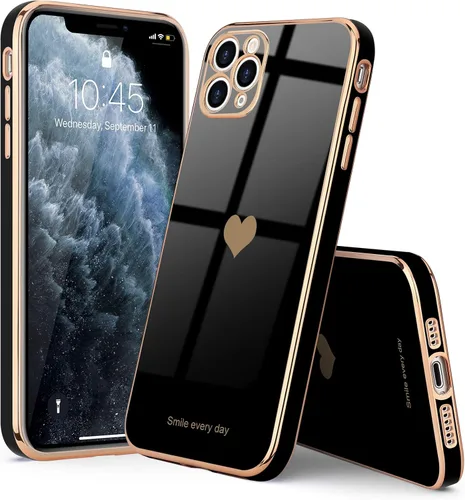 Miniatura 7 de Teageo Funda para iPhone 11 Pro Max para niñas y mujeres, lindo corazón de amor, cubierta trasera suave, protección completa elevada, protección