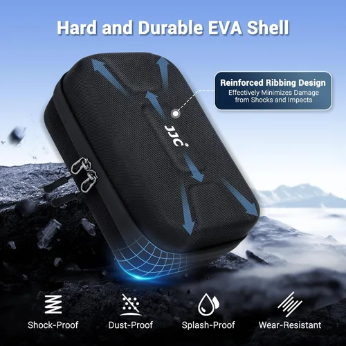 Miniatura 5 de Kiorafoto Funda rígida OSMO Pocket 3, bolsa de protección portátil de EVA con correa larga de 53.54 pulgadas y 3 fundas para tarjetas MicroSD