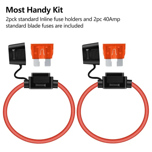 Miniatura 5 de MulWark Paquete de 2 cables marinos de cobre estañado de calibre 10, impermeables, IP67, portafusibles en línea, relé de bloque de fusibles de hoja