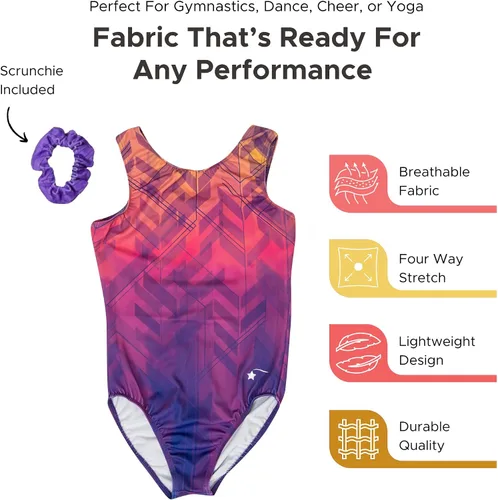 Miniatura 4 de Destira Premium Closed Back Gymnastics Leotards for Girls - Snug Performance Fit (Size Up for Comfort), GIRLS/CHILD Sizes