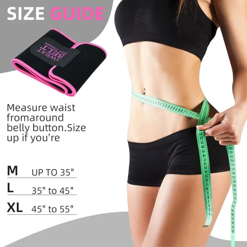 Miniatura 2 de ZPP Entrenador de cintura para mujeres y hombres, banda de sudor de neopreno, cinturón reductor de cintura adelgazante para entrenamiento Negro/Rosa