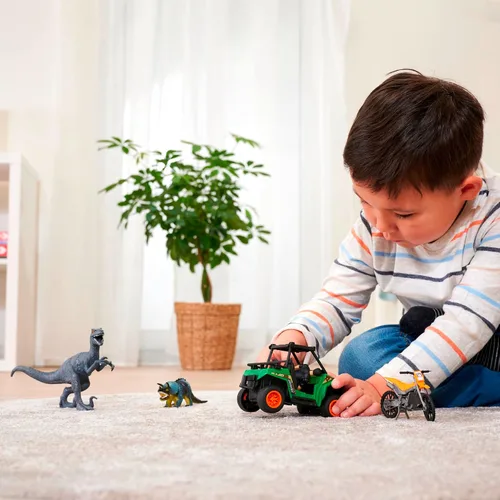 Miniatura 5 de DICKIE TOYS Juego de dinosaurios - UTV Quad Bike con fricción, Motorcross, dinosaurios, figura flexible, 1:24, a partir de 3 años