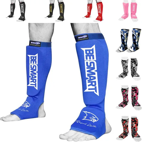Miniatura 11 de Be Smart Espinilleras de Muay Thai MMA Kickboxing para Niños, Adultos, Jóvenes, Hombres y Mujeres, Protector de Empeine para Entrenamiento, Equipo