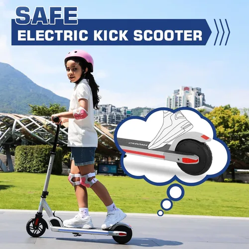 Miniatura 7 de Caroma E35 Kids Electric Scooter for Ages 8-12, 150W Motor Up to 7 Miles Range & 10 MPH Speed, LED Display, Colorful Rainbow Lights, Adjustable