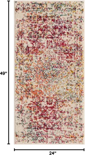 Miniatura 2 de Unique Loom Richmond Collection - Alfombra de área con medallón (2 pies x 4 pies 1 pulgada, color multicolor claro/negro)