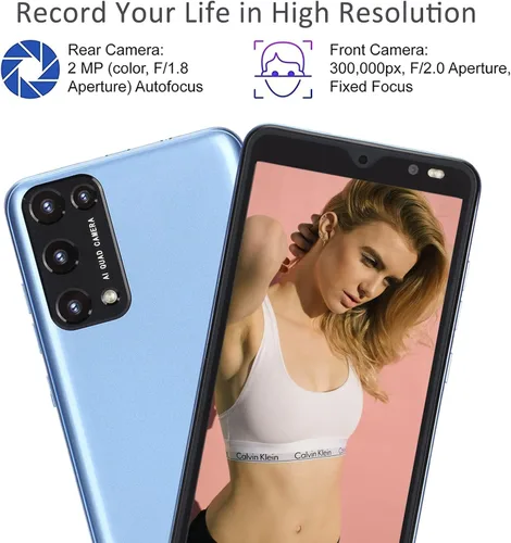 Miniatura 5 de Rino8 Pro - Teléfono inteligente Andriod desbloqueado, pantalla HD de 5.45 pulgadas, 512 MB+4 GB, doble SIM, 128 GB de almacenamiento expandible