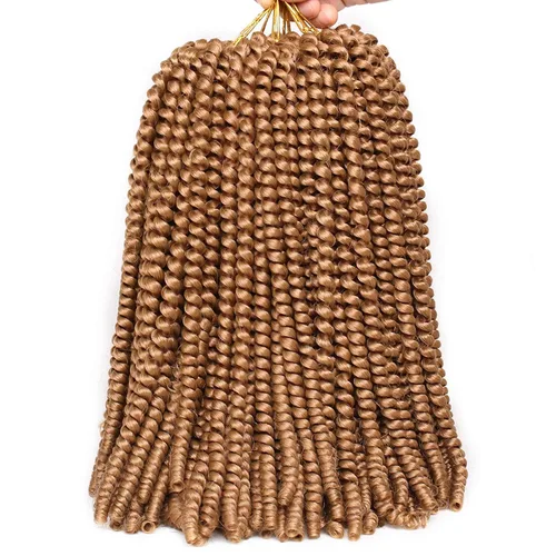 Miniatura 37 de Xtrend - Cabello trenzado de ganchillo con rizos de resorte, color rojo cobrizo, 12 pulgadas, para rizos de mariposa de imitación, extensiones