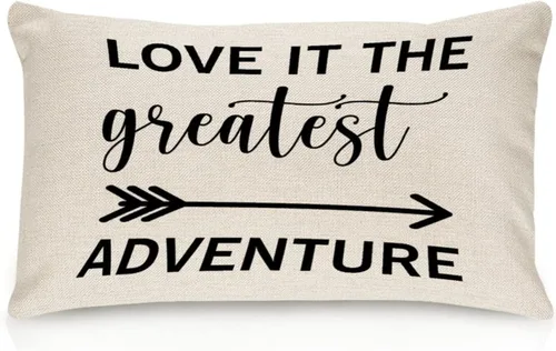 Miniatura 61 de Better When We are Together - Fundas de almohada lumbar de 12 x 20 pulgadas con citas divertidas de algodón y lino para sofá, decoración de sala