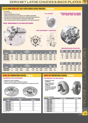 Miniatura 3 de HHIP 3900-4605 6" D1-3 3-Jaw Camlock Torno Chuck