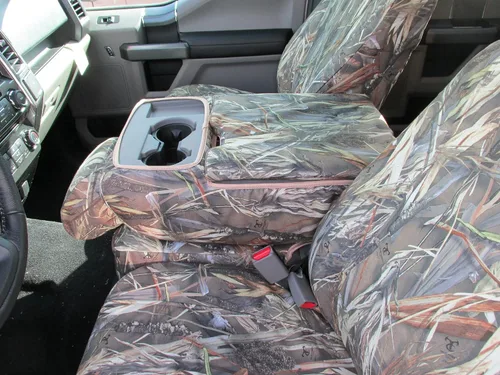 Miniatura 4 de Durafit Seat Covers, Pappas Camo Endura Compatible con Ford F150 XLT/Lariat 2015-2024, F250/F550 2017-2025 Front 40/20/40 Split Bench, apertura