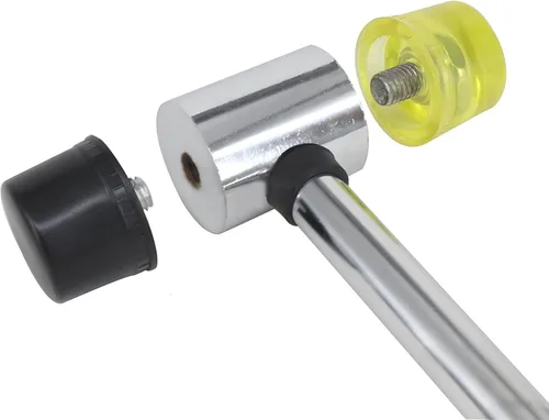 Miniatura 5 de Martillo de mazo de goma pequeño – 1.18 pulgadas (1.181 in), cabeza de goma y plástico de doble cara ligera Agarre ergonómico antideslizante