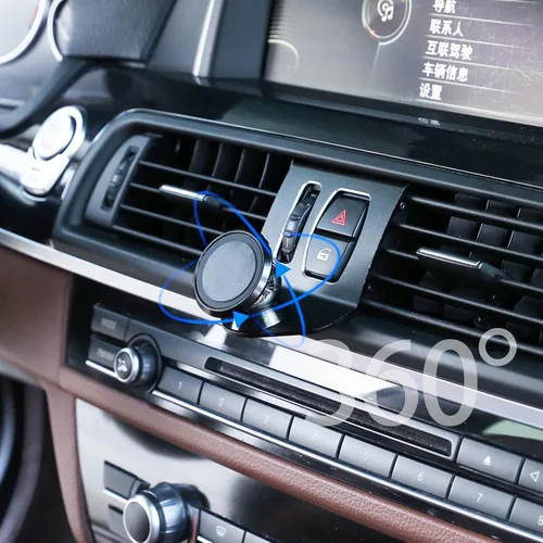 Miniatura 3 de Soporte giratorio para teléfono celular de 360 grados Soporte para teléfono móvil Negro (imán) para BMW Serie 5 F11 F10 F07 2010-2016 (negro)