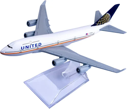 Miniatura 5 de Avión Modelo 1:400 Escala United B747 Modelo Avión Metal Plane Die-Cast Aleación Aviones para Regalo y Colección (United B747)