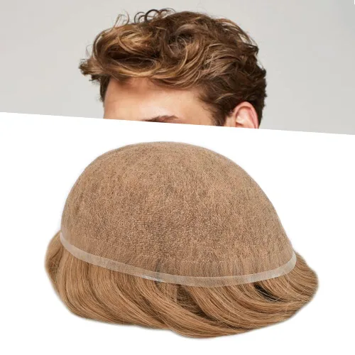 Miniatura 67 de PUNRU HAIR Completo Swiss Lace Toupee para hombres Sistema de cabello humano real Sistema de reemplazo de cabello humano para hombre Toupee