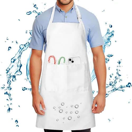 Miniatura 11 de Chef Apron for Men and Women Wash Free Bib Apron with 2 Pockets Water & Oil Proof Adjustable Aprons