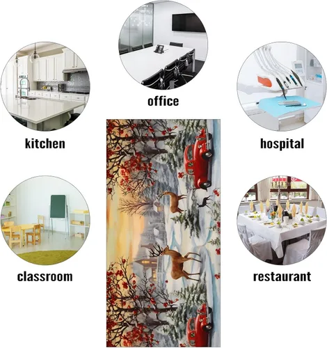 Miniatura 4 de Cubiertas de luz fluorescente de ciervos navideños para aula, 4 x 2 pies, cubierta roja para luz de techo de automóvil, decoración de hospital