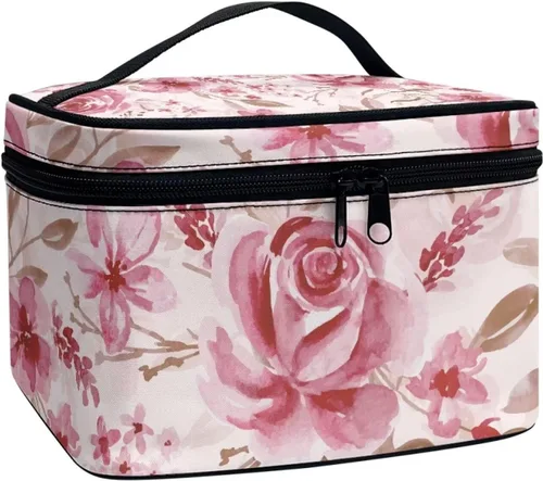 Miniatura 31 de Flashideas Bolsa de maquillaje para cosméticos Almacenamiento vertical Bolsa de maquillaje de viaje de gran capacidad, Caballo Azteca 1