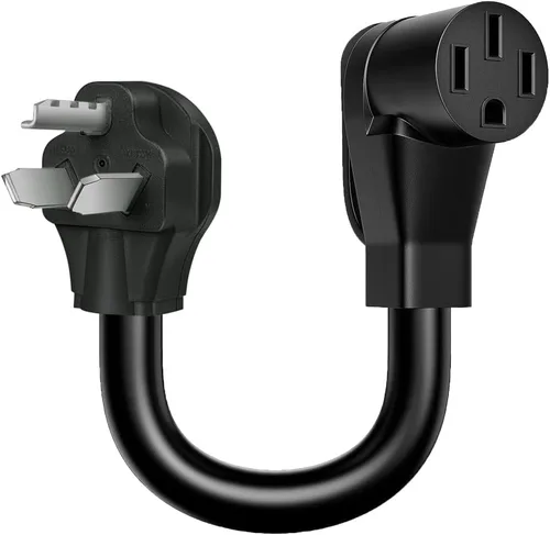 Cable adaptador NEMA 10-30P a 14-50R con certificación ETL para uso con cargadores de vehículos eléctricos portátiles de amperaje variable (no para