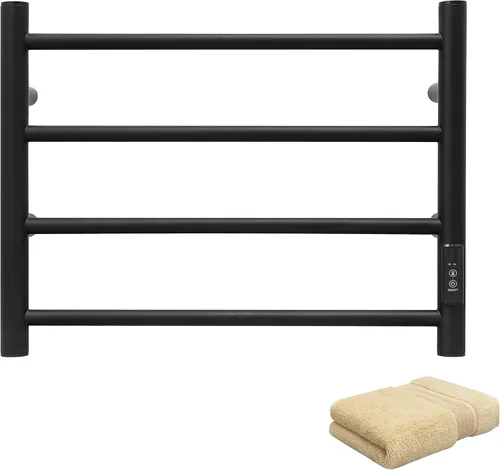 Miniatura 21 de KEG Calentador de toallas montado en la pared con temporizador incorporado 4 barras de acero inoxidable eléctrico calentado toallero para baño