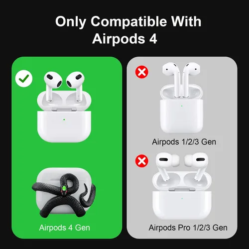 Miniatura 2 de La Funda Decorativa de Serpiente Compatible con AirPods 4ª Generación. Funda 3D Creativa y Estética de Serpiente de HaloMyyth, Cabeza Iluminada