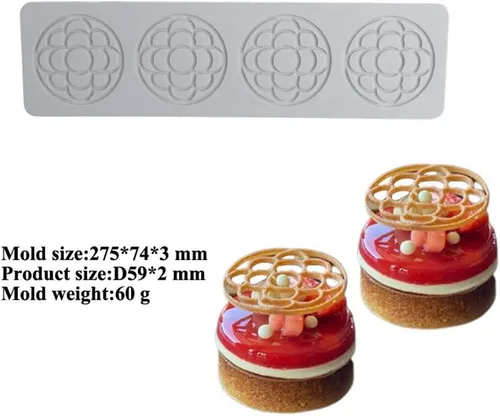 Miniatura 3 de Molde de silicona en forma de flor 3D para fondant de encaje, molde para pastel de azúcar para cupcakes de arcilla polimérica Sugarcraft, caramelo