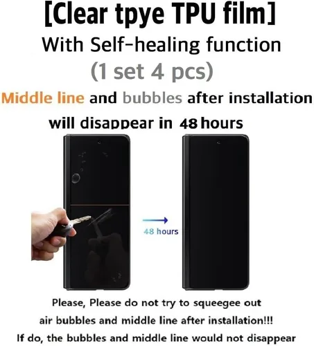 Miniatura 4 de [2 juegos de 9 piezas] Protector de pantalla para Samsung Galaxy Z Fold 5 5G 2023 Premium TPU con protector de bisagra