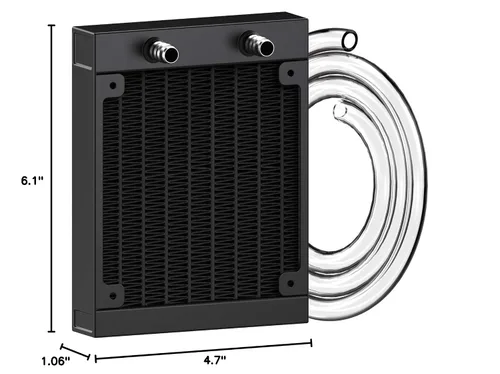Miniatura 7 de Clyxgs Radiador de refrigeración por agua, radiador intercambiador de calor de aluminio de 12 tubos con tubo para PC CPU, computadora, sistema