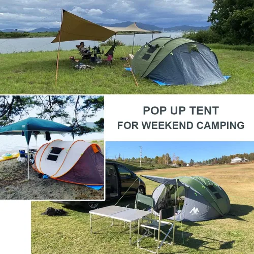 Miniatura 8 de 6 Person Easy Pop Up Tents for Camping - AYAMAYA Double Layer Waterproof Instant Tent with Vestibule & Porch, Large Size Family Tent Automatic Setup