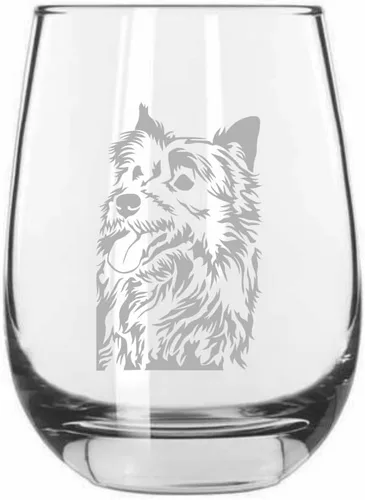 Miniatura 45 de Sakhalin Husky Dog - Copa de vino grabada personalizada de 15.25 onzas sin tallo