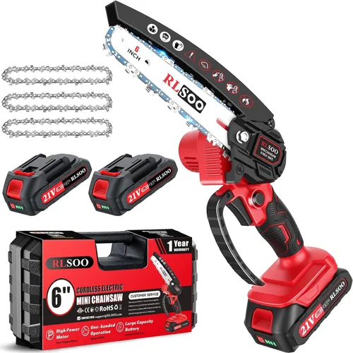 Miniatura 7 de Mini motosierra de 6 pulgadas sin cable, sierra de mano eléctrica alimentada por batería, podadora de árboles cortador de ramas de madera