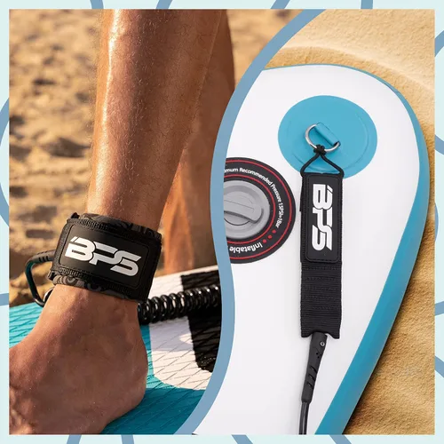 Miniatura 6 de BPS 'Storm' Premium 0.283 in Bobina SUP Correa de Paddleboard Correa de tobillo de liberación rápida, con bolsa de cintura impermeable Longboard