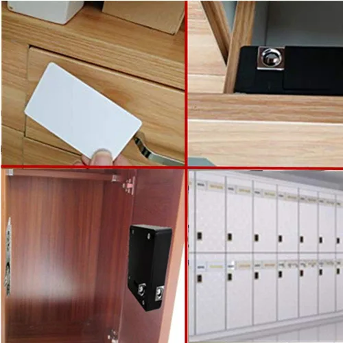 Miniatura 6 de NFC compatible con RFID DIY armario oculto armario y cajón cerradura - Cerradura de sensor electrónico sin perforaciones Amarillo