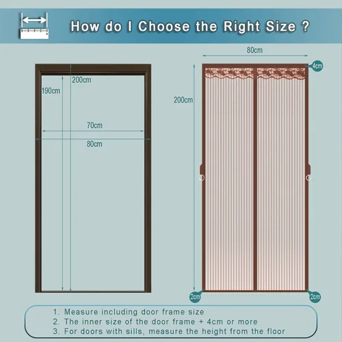 Miniatura 5 de Puerta mosquitera magnética para garaje de 27 x 70 pulgadas, se adapta a puertas de 25 x 68 pulgadas, con potentes imanes aptos para mascotas
