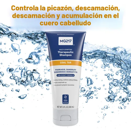 Miniatura 3 de MG217 Champú para la psoriasis con alquitrán de hulla, tratamiento terapéutico del cuero cabelludo, controla la picazón, descamación